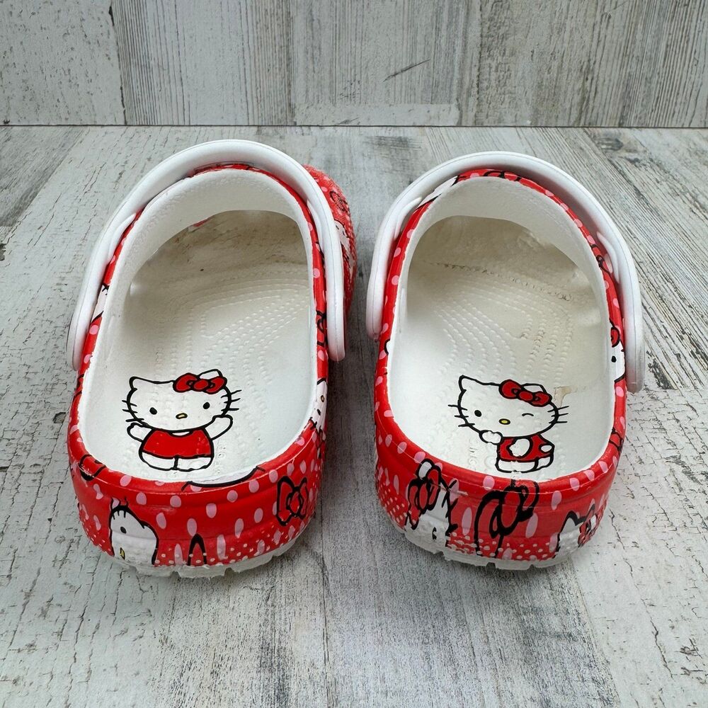 CROCS TODDLERS' HELLO KITTY (RED) CLASSIC CLOG SIZE C10 - Picture 4 of 8